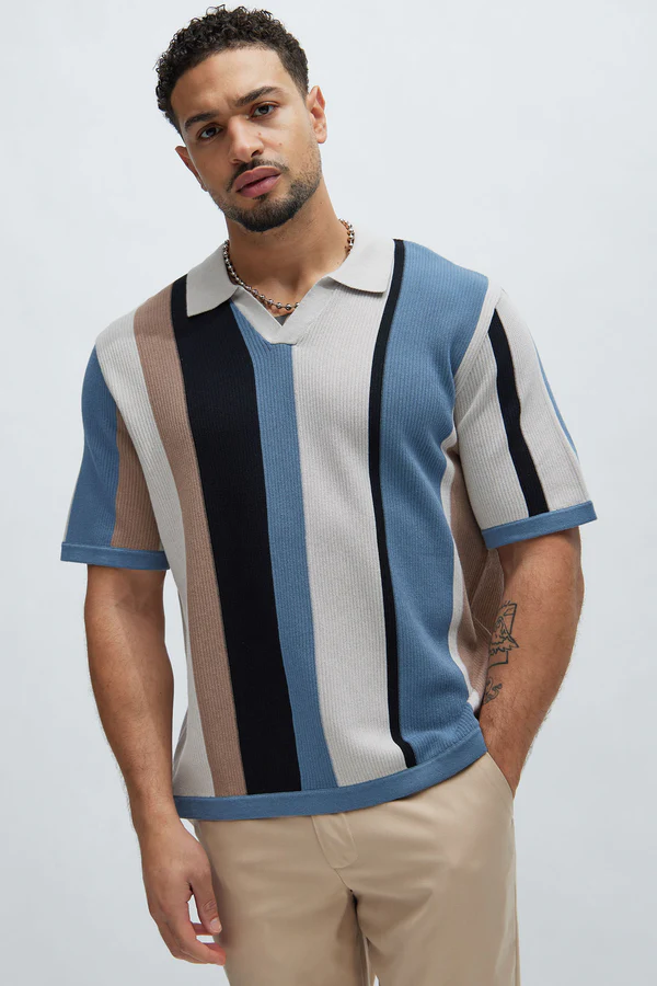 Taupe Horizon Knit Polo