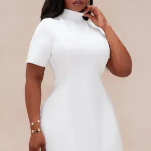 Ivory Sculpt A-Line Mini Dress