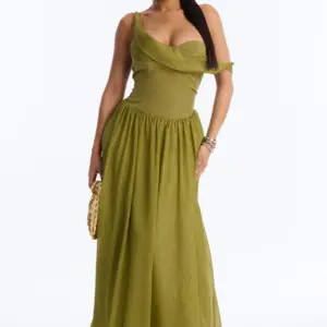 Sage Horizon Drop Waist Gown