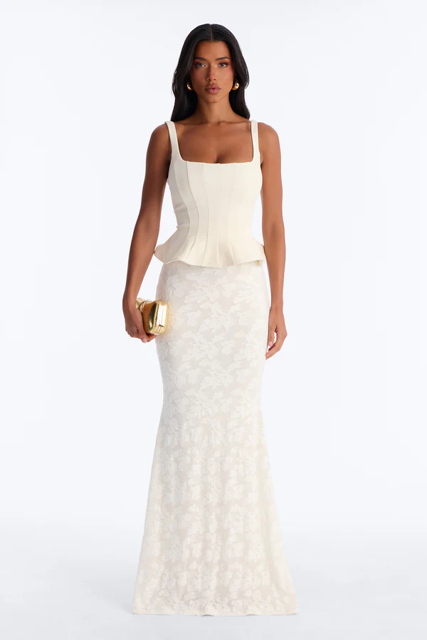 Ivory Grace Peplum Gown