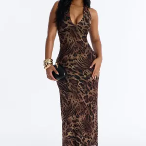 Savanna Charm Mesh Maxi Dress