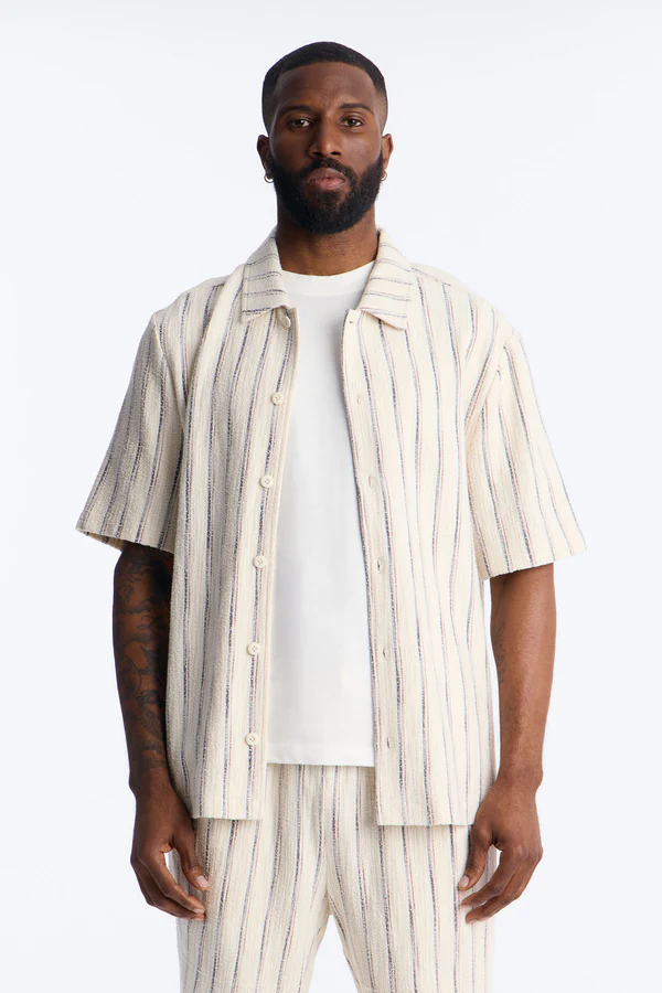 Sandy Stripes Button-Up Shirt