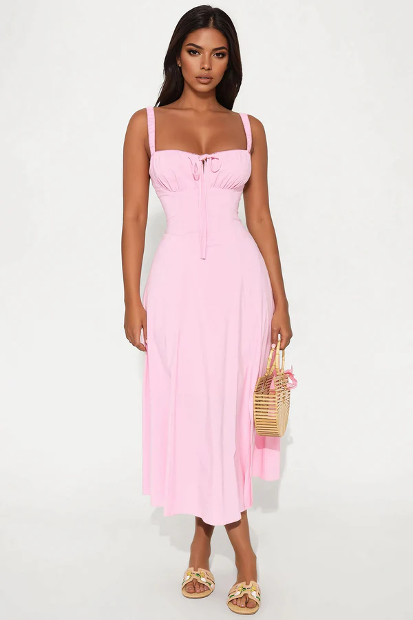 Blush Charm Sweetheart Maxi Dress