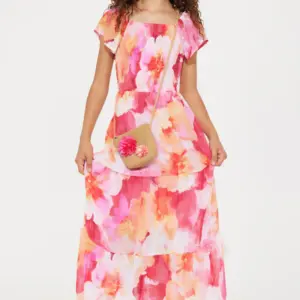 Fuchsia Bloom Floral Dress Set