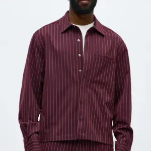 Crimson Horizon Cropped Shirt