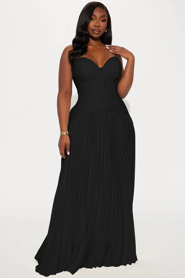 Midnight Grace Maxi Dress – Black