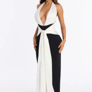 Midnight Eclipse Halter Gown